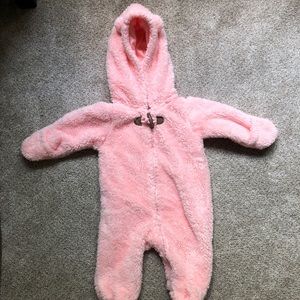 Pink fuzzy fleece Carter’s winter bunting 3 mon